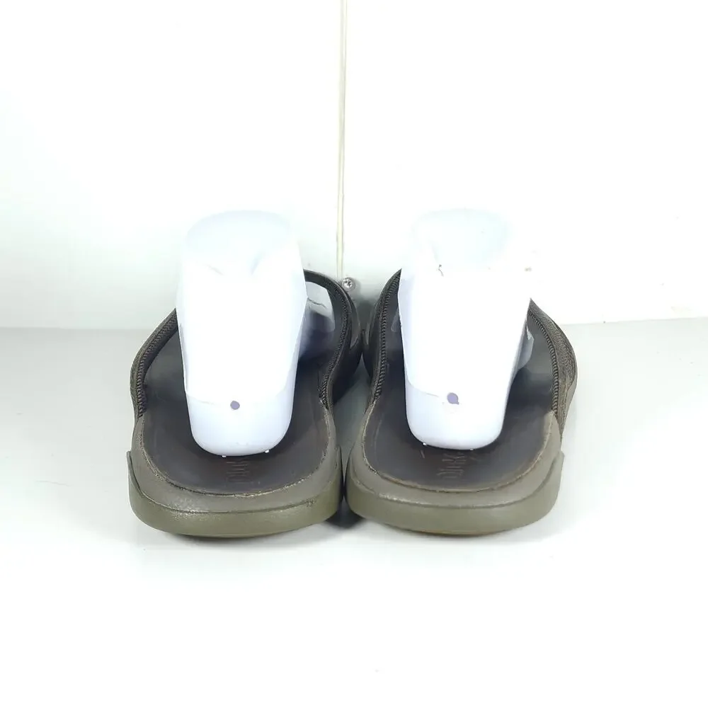 Olukai Men's Tuahine US13 Canteen Leather Waterproof Flat Thong Sandals
